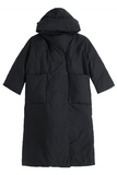 Casual Pocket Patchwork White duck down Hooded Outerwear(Down content 86%~90%)