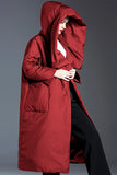 Casual Pocket Patchwork White duck down Hooded Outerwear(Down content 86%~90%)