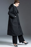 Casual Pocket Patchwork White duck down Hooded Outerwear(Down content 86%~90%)