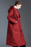 Casual Pocket Patchwork White duck down Hooded Outerwear(Down content 86%~90%)