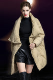 Casual Pocket Patchwork White duck down Turndown Collar Outerwear(Down content 86%~90%)(3 Colors)