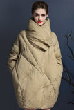 Casual Pocket Patchwork White duck down Turndown Collar Outerwear(Down content 86%~90%)(3 Colors)