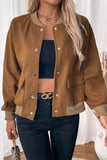 Casual Pocket Buttons Gross O Neck Outerwear