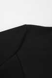 Casual Patchwork Ruffle Zipper Turtleneck A Line Dresses