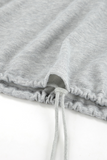 Casual Street Draw String Pocket O Neck Long Sleeve Two Pieces