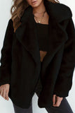 Casual Patchwork Fluffy Turndown Collar Outerwear(7 Colors)
