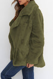 Casual Patchwork Fluffy Turndown Collar Outerwear(7 Colors)