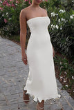 Sexy Stringy Selvedge Strapless One Step Skirt Dresses(3 Colors)