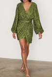 Sexy Sequins Lace Up V Neck A Line Dresses(4 Colors)