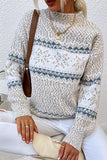 Casual Snowflakes Basic Half A Turtleneck Tops