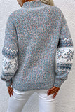 Casual Snowflakes Basic Half A Turtleneck Tops