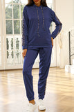 Fashion British Style Print Hooded Collar Two Pieces(4 Colors)