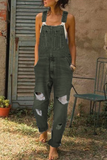 Florcoo Washed Ripped Hole Denim Overalls(3 Colors)