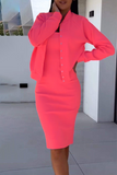 Casual Buttons Patchwork Long Sleeve Two Pieces(5 Colors)
