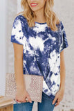 Florcoo Round Neck Tie-Dye T-Shirt