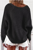 Florcoo Striped V-neck Cardigan Knit Sweater（4 colors）