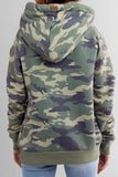 Florcoo Camouflage Loose Hooded Sweatshirt Tops