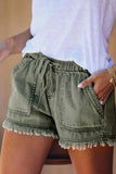 Florcoo Adjustable Tassel Pockets Design Denim Shorts(3 Colors)