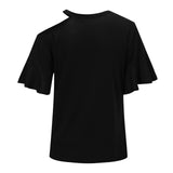 Florcoo Casual Dew Shoulder T-shirt