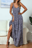 Florcoo V Neck Dots Design Printed Floor Dress