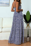 Florcoo V Neck Dots Design Printed Floor Dress