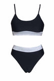 Florcoo High Waist Solid Color Sequin Bikini