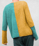 Florcoo Loose Stitching Knitted Sweater