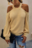 Florcoo Solid Off-shoulder Knitted Sweater