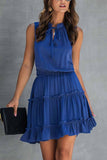 Florcoo Solid Pleated Adjustable Waist Dress
