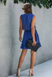 Florcoo Solid Pleated Adjustable Waist Dress