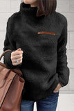 Fashion Street Solid Patchwork Turtleneck Tops(6 Colors)