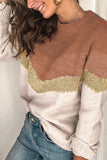 Fashion Street Patchwork O Neck Sweaters(5 colors)