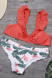 Fashion Sexy Print Patchwork Swimwears(7 Colors)