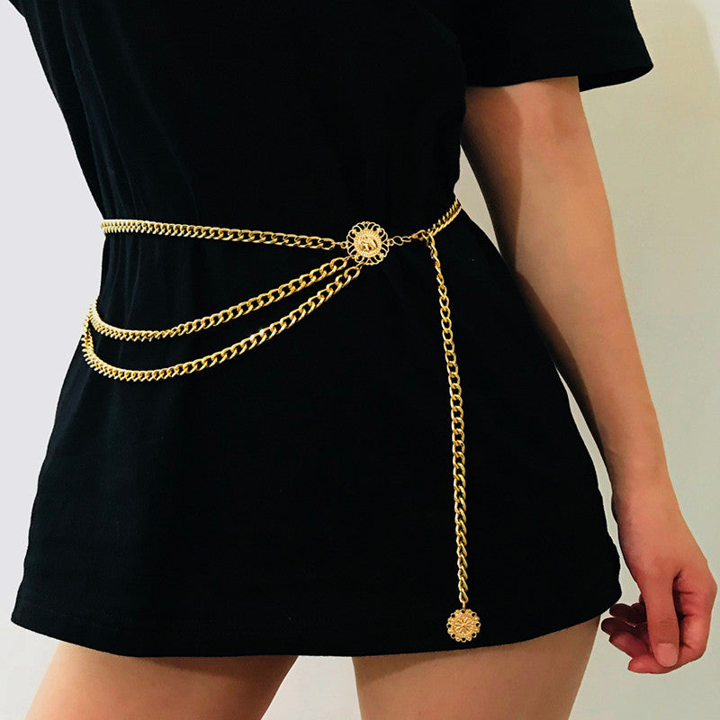 Fashion Patchwork Solid Waist Chain