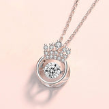 Sparkling Crown Round Necklaces For Queen