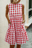 Fashion Street Plaid O Neck Princess Dresses(3 Colors)