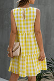 Fashion Street Plaid O Neck Princess Dresses(3 Colors)
