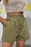 Casual Solid Buttons Wide Leg Solid Color Bottoms