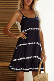 Fashion Casual Print Flounce A Line Dresses
