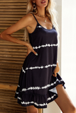 Fashion Casual Print Flounce A Line Dresses