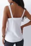 Fashion Elegant Solid Leopard Split Joint V Neck Tops
