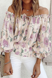 Fashion Elegant Floral Frenulum Stringy Selvedge Strapless Blouses(4 Colors)