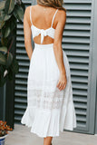 Fashion Casual Solid Split Joint Spaghetti Strap A Line Dresses