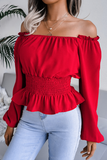 Fashion Elegant Split Joint Off the Shoulder Tops(5 colors)