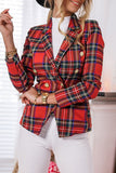 Fashion Street Plaid Split Joint Turn-back Collar Outerwear