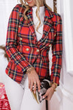 Fashion Street Plaid Patchwork Turn-back Collar Outerwear