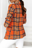 Fashion Street Plaid Split Joint Turn-back Collar Outerwear