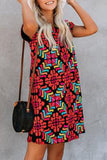 Fashion Street Print Split Joint O Neck A Line Dresses