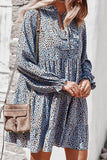 Fashion Street Print Split Joint V Neck A Line Dresses