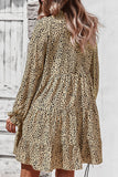 Fashion Street Print Split Joint V Neck A Line Dresses